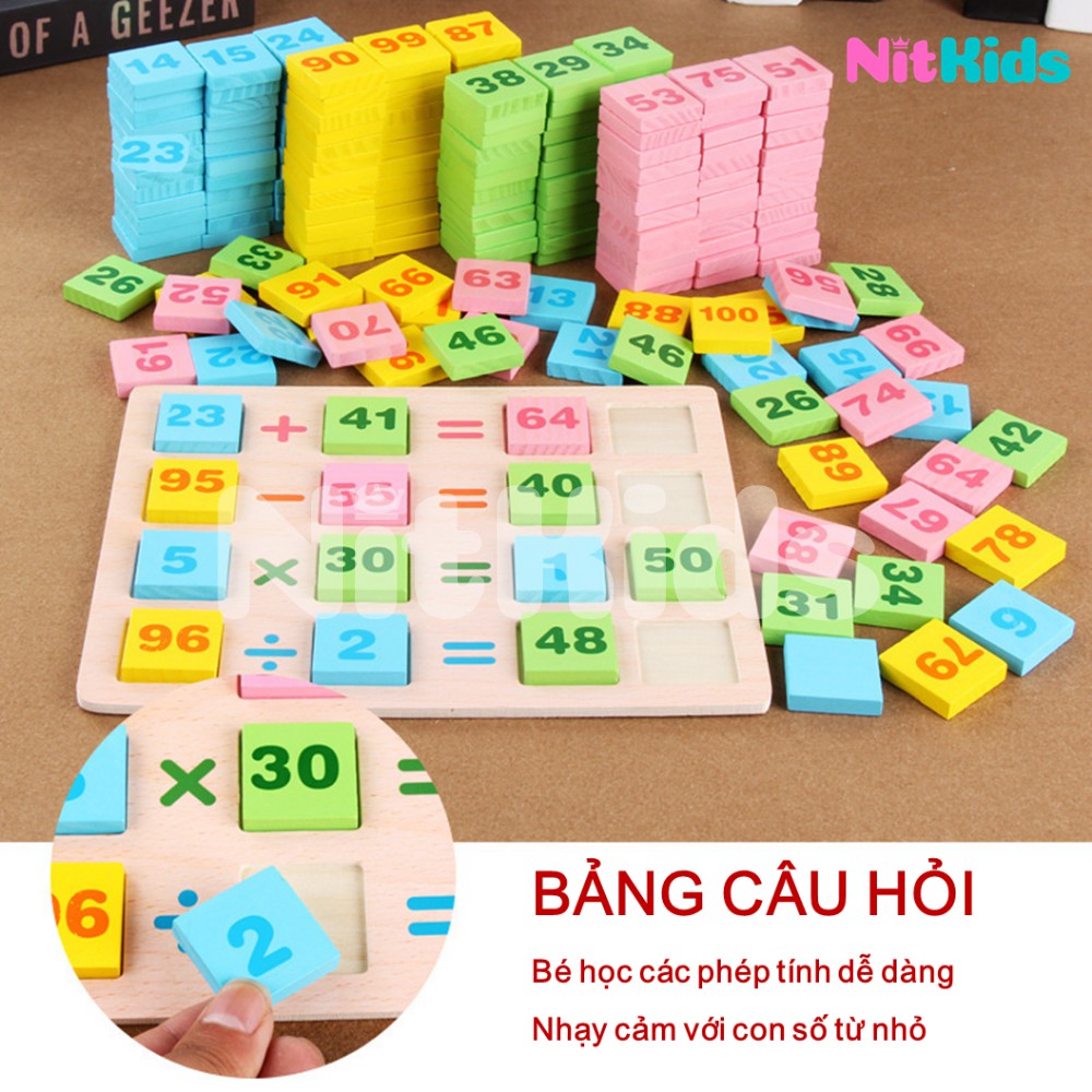 Đồ Chơi Domino, 110 Mảnh Ghép Số, Bé Học Phép Tính, Trò Chơi Trí Tuệ Nitkids Cho Bé, Tăng IQ Vượt Trội