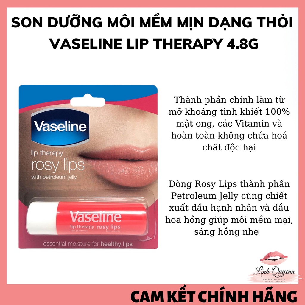 Son Dưỡng Môi Vaseline Lip Therapy Dạng Thỏi 4.8G