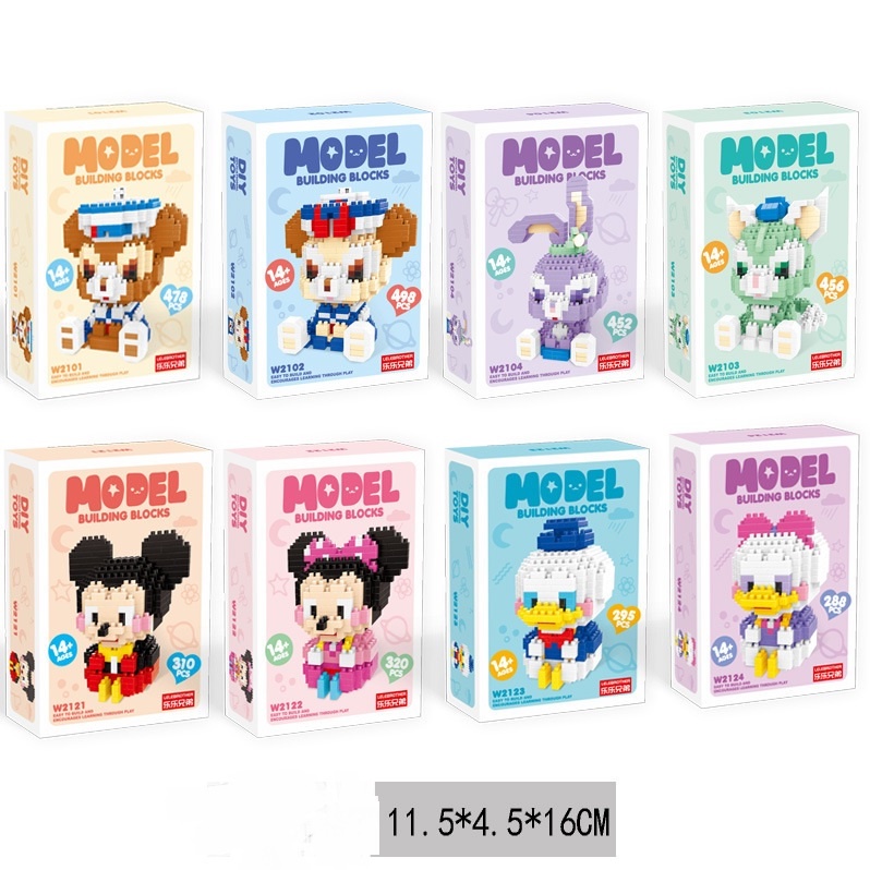 Đồ chơi lắp ghép ráp mô hình vịt chuột thỏ dễ thương hoạt hình