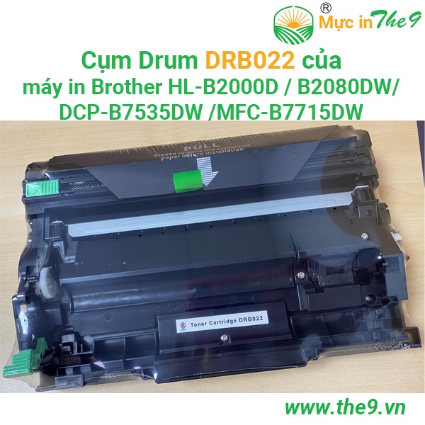 Combo Cụm drum DR-B022 và hộp mực máy in Brother TN-B022 dùng máy in Brother HL-B2000D/B2080DW/ DCP-B7535DW/ MFC-B7715DW