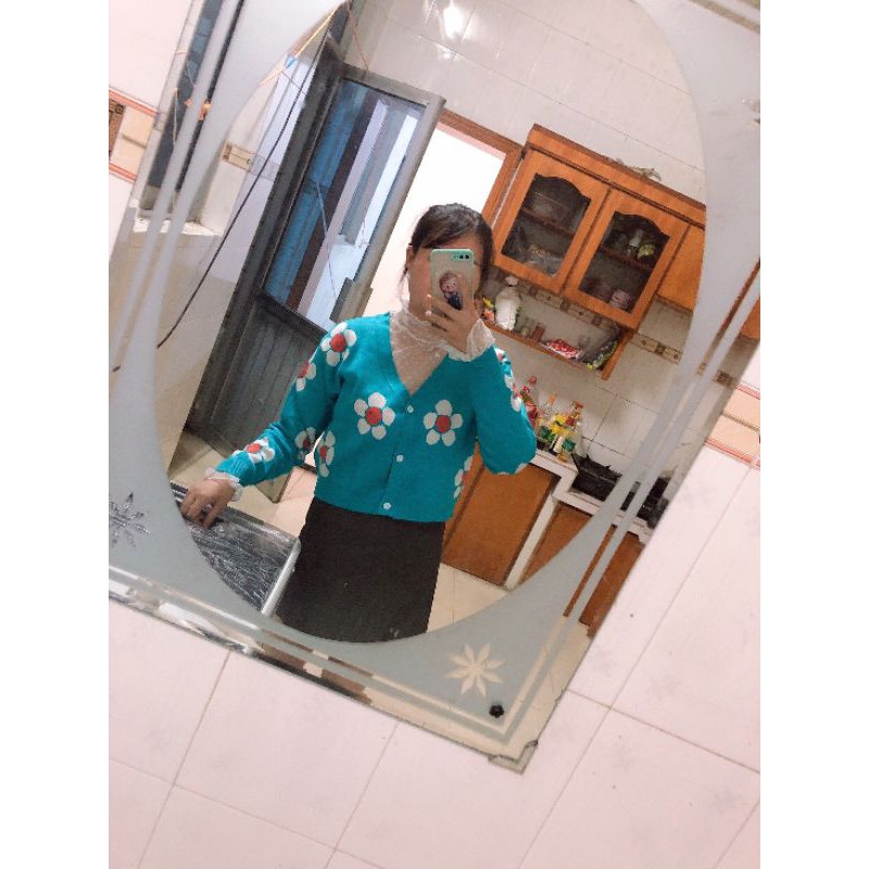 [ORDER] Áo khoác cardigan len mỏng họa tiết hoa xinh thời trang hot trendy Tiktok(ảnh thật)