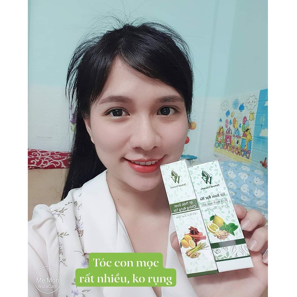 Xịt bưởi bạc hà / Xịt quế sả chanh VV Natural Cosmetic kích thích mọc tóc, ngăn rụng, kiềm dầu, chống bết tóc