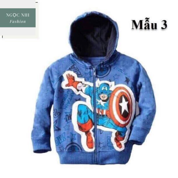 [HOT] Áo khoác cho bé trai mặc ấm, áo có nón, in 3D BỘ 3 SIÊU NHÂN sặc sỡ - Thời trang trẻ em - Ngọc Nhi