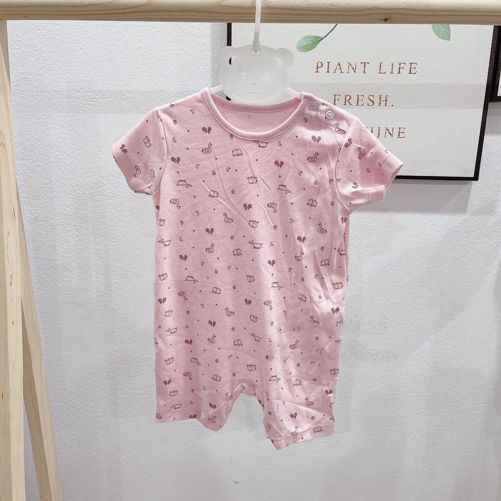 Bodysuit đùi ngắn tay cho bé trai bé gái hàng xuất dư, body áo liền quần cotton mềm mịn thoáng mát