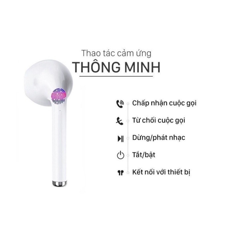 Combo tai nghe bluetooth không dây i12 kèm vỏ bảo vệ bao đựng case tws 5.0 nút cảm ứng âm thanh HIFI có mic đàm thoại