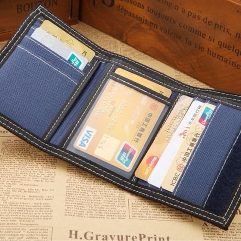 Ví canvas ngắn gập làm ba chống trộm đa năng cho nam