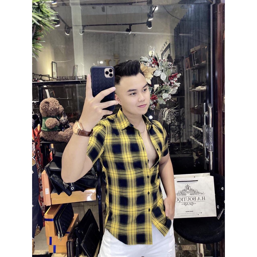 Áo sơ mi nam kẻ sọc caro phong cách kiểu dáng hàn quốc shopmrvan | BigBuy360 - bigbuy360.vn