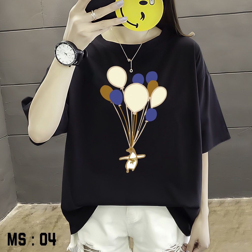 Áo thun tay lỡ nữ Unisex AQI, áo phông form rộng N04 chất vải mềm mịn