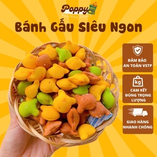 Bánh gấu mix 3 vị ngon, sạch, an toàn vệ sinh thực phẩm, hủ pet 430g, đồ ăn vặt Poppy
