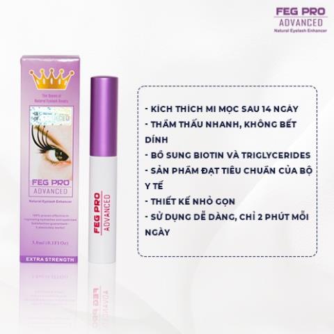 [HÀNG CHUẨN] Dưỡng mi FEG Pro-Advanced- Dưỡng mi chắc khỏe phục hồi lông mi-nang lông bị tổn thương-dưỡng mi dày dài_3ml