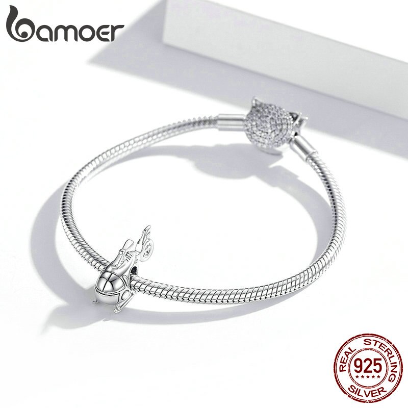 Hạt Charm Bamoer SCC1699 Bằng Bạc 925 Thật Dành Cho Trang Sức Vòng Tay Tự Làm