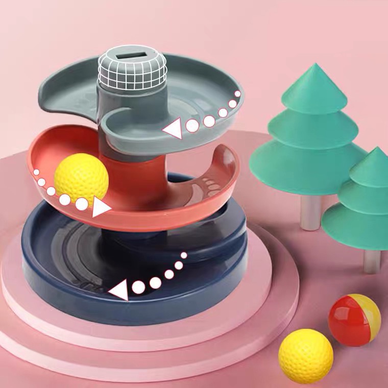 Đồ Chơi Tháp Bóng Trượt Theo Dõi Zhuan Zhuan Le Tương Tác Giáo Dục Sớm Cho Trẻ Em