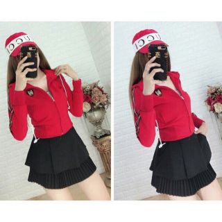 Áo khoác lửng sọc tay