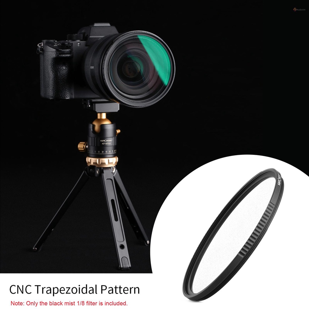 Kính lọc CONCEPT mềm 1/8 màu đen chống thấm nước chống trầy xước đường kính 82mm dành cho máy ảnh