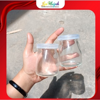 Hủ đựng sữa chua thủy tinh 100ml nắp nhựa,pudding thủy tinh