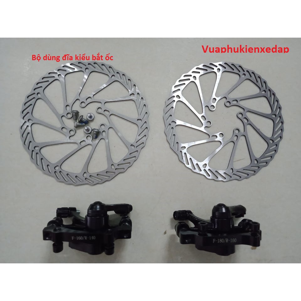Bộ phanh đĩa cơ xe đạp thể thao - Rẻ nhất HN
