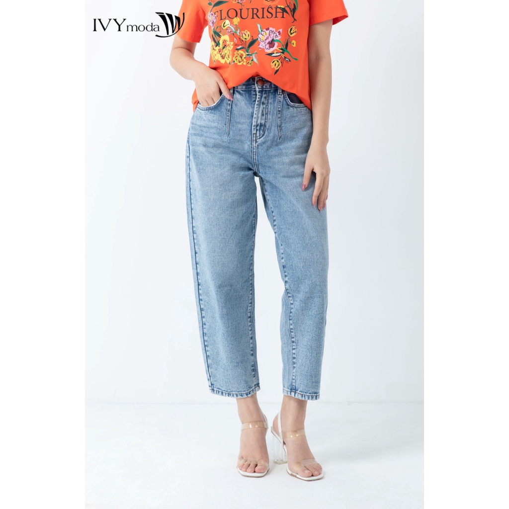 [NHẬP WABRTL5 GIẢM 10% TỐI ĐA 50K ĐH 250K ]Quần jeans nữ dáng baggy IVY moda MS 25B8047