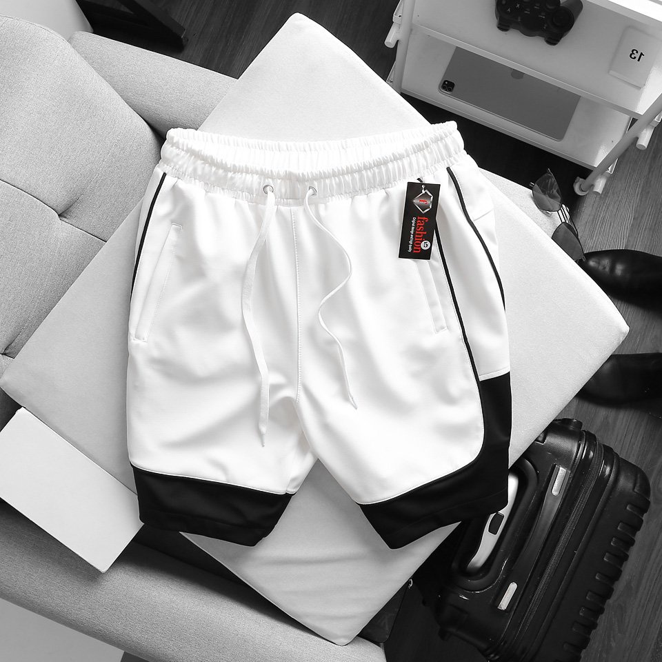 (bigsize) Quần short thun nam thời trang bigsize ( 90 - 140kg) - phối trắng đen