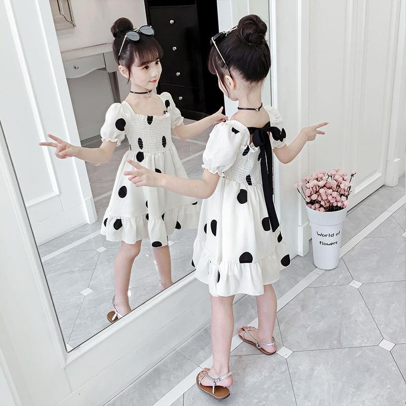 Đầm Công Chúa Họa Tiết Chấm Bi Thời Trang Mùa Hè Xinh Xắn Cho Bé Gái
