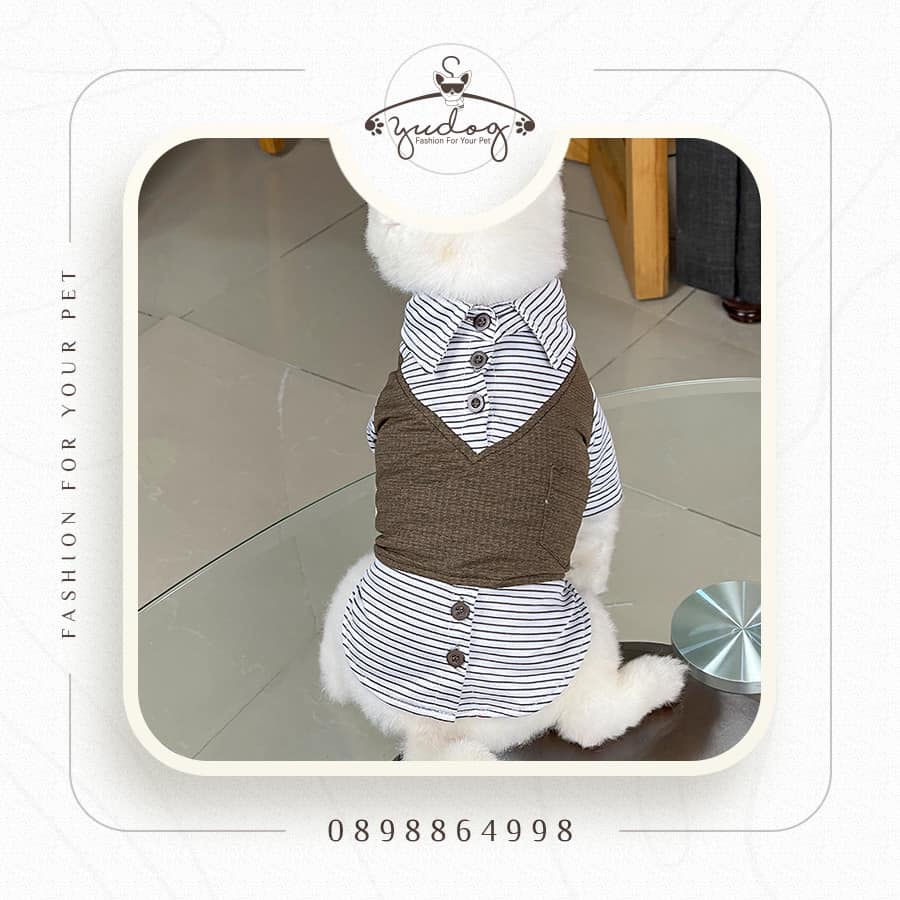 Áo thun trụ phối có tay cho chó mèo yudog