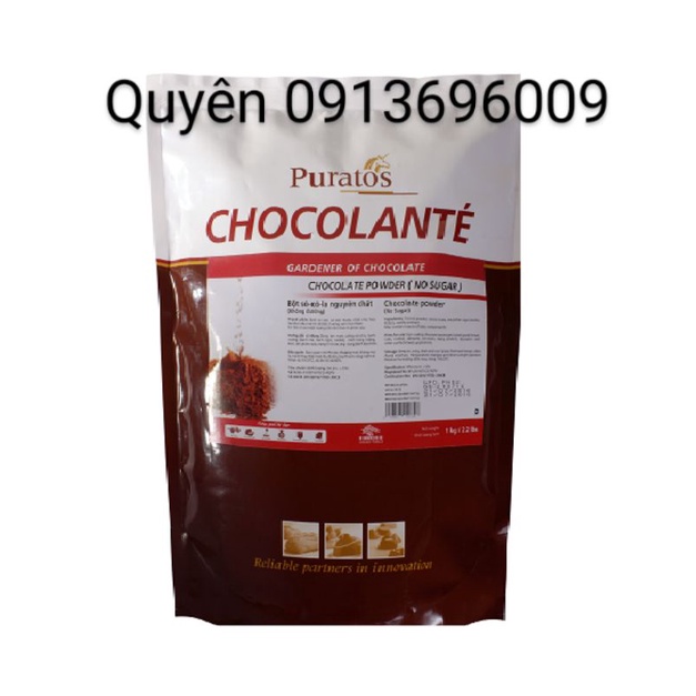 1kg BỘT sô cô la Socola chocolate  cacao nguyên chất không đường Puratos