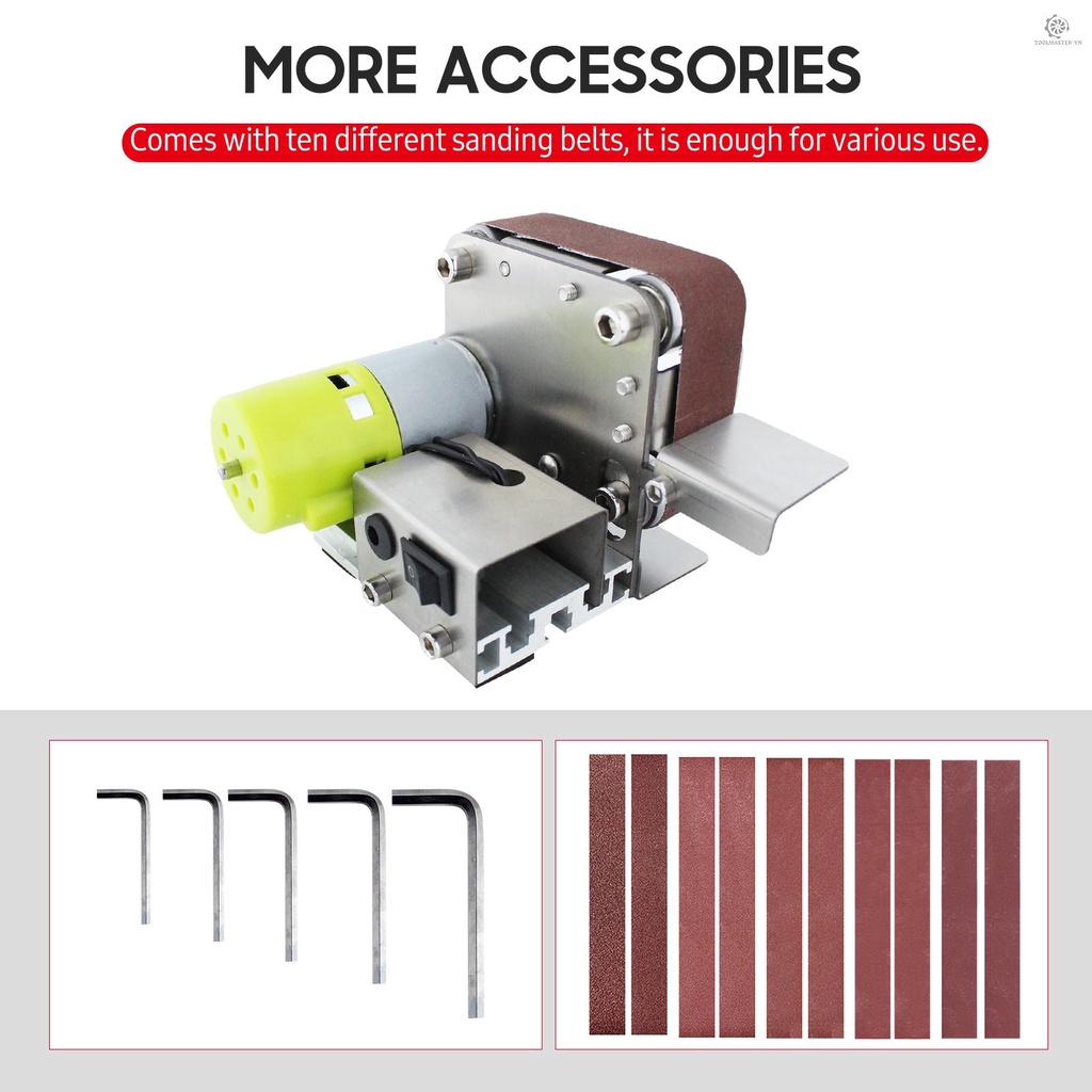 Dây Đai Mini Đánh Bóng 7 Tốc Độ Kèm 10 Thắt Lưng Cho Gỗ/Kim Loại