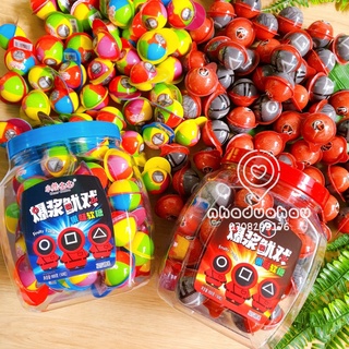 Combo 3 viên kẹo dẻo có nhân syrup trái cây hình Squid Game