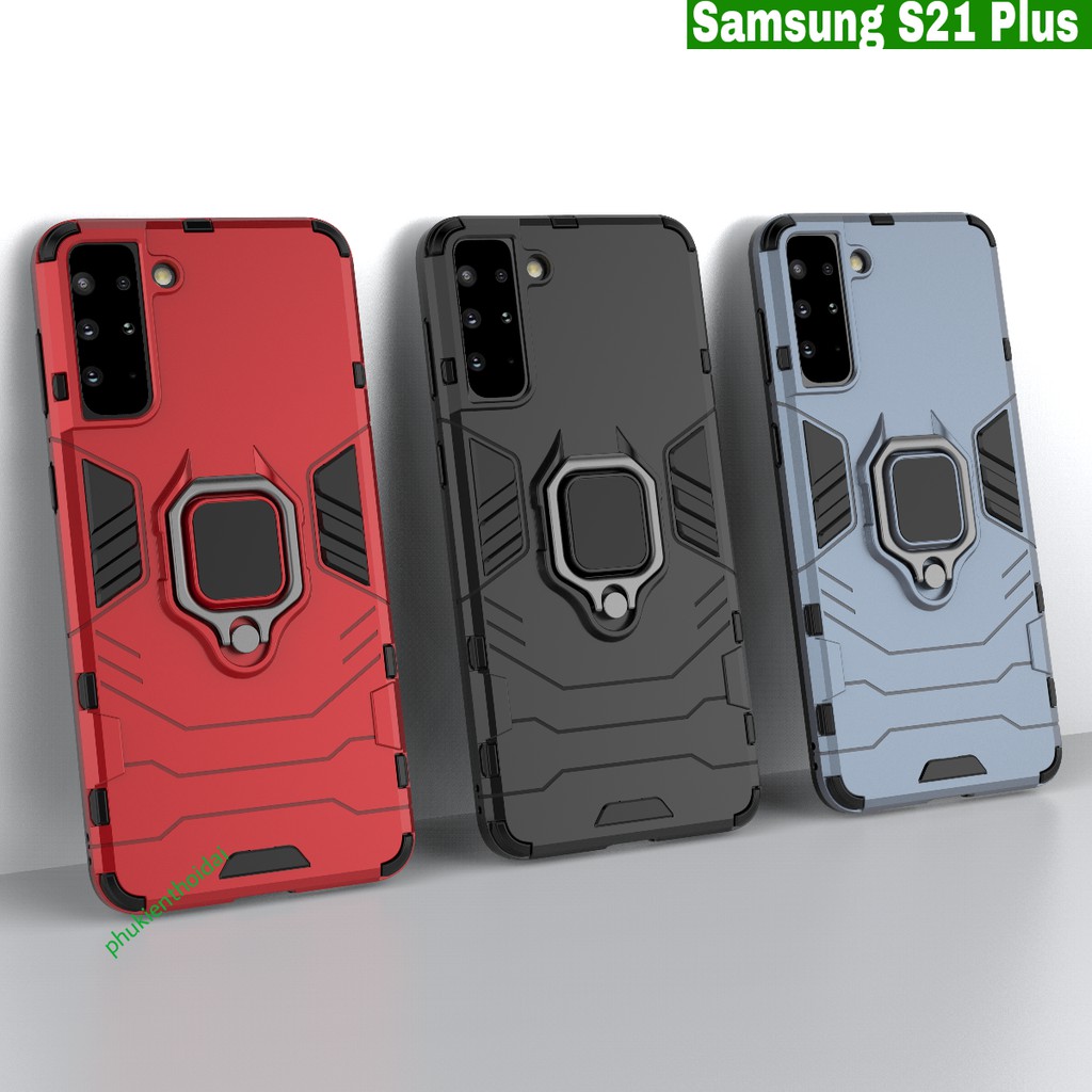 Ốp lưng Samsung S21 Plus chống sốc Iron Man Iring cao cấp giá đỡ mặt lưng xem phim