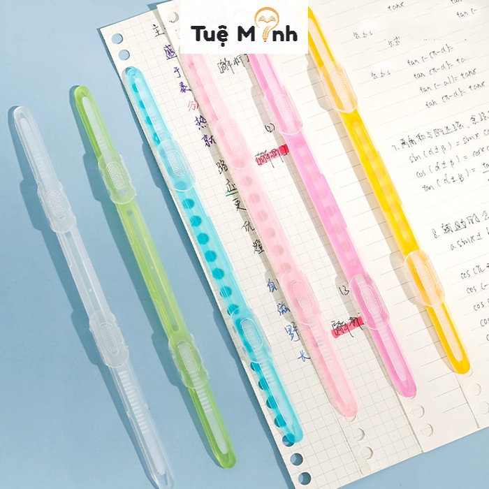 Bộ 3 thanh cài nẹp tài liệu K50 màu Pastel thanh kẹp đóng gáy sổ, làm tập tài liệu, đề thi tiện lợi