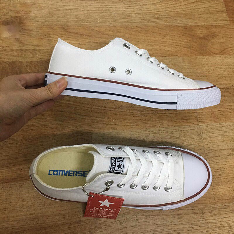 Giầy Converse Trắng  Cổ Thấp, Cao  - Sneaker CV Trắng Cao Cấp