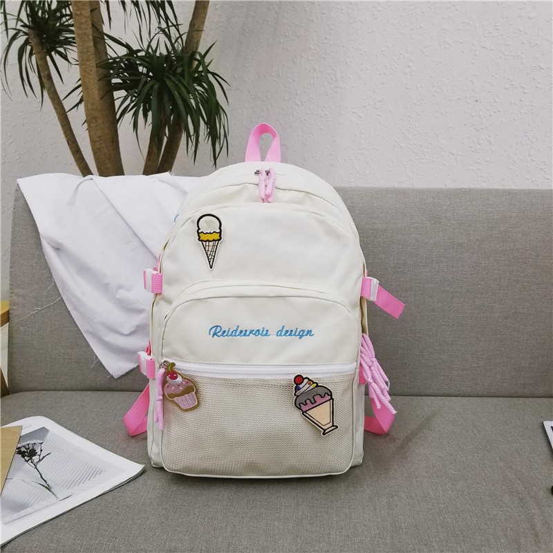 Balo ulzzang họa tiết kem ốc quế