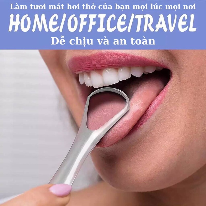 Cạo Lưỡi Dụng Cụ Vệ Sinh Lưỡi Inox Không Gỉ