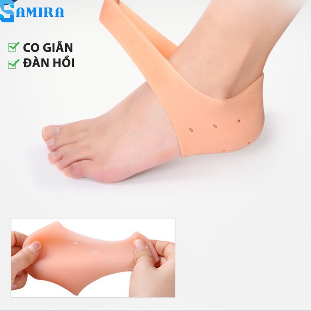 Cặp tất vớ Silicon bọc gót bảo vệ giảm đau chống nẻ gót chân Cao Cấp miếng lót gót chân khi mang giày cao su mềm SA13