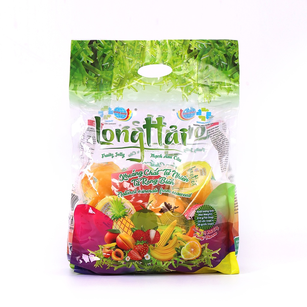 Thạch Rau Câu Long Hải Hương Vị Tổng Hợp Trọng Lượng 910 G Túi Kqx