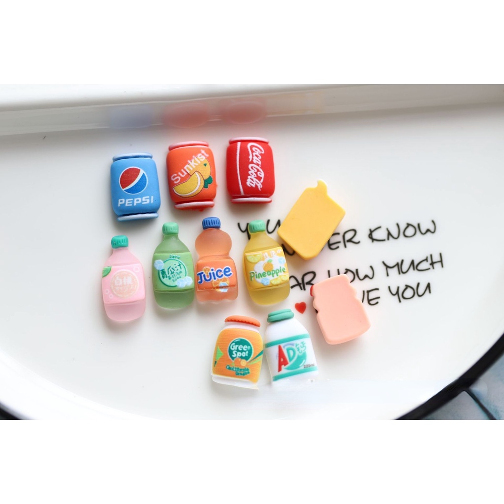 Ghim Trang Trí Giày Trẻ Em Hình Đá Jibbitz Yogurt Cola Croc Jibbits Soda Dễ Thương DIY