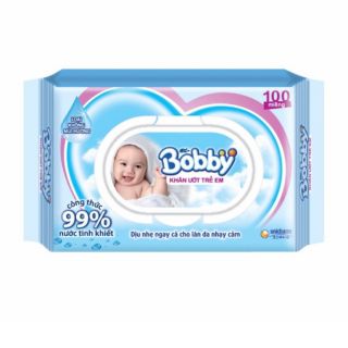 Khăn ướt bobby không mùi 100 miếng