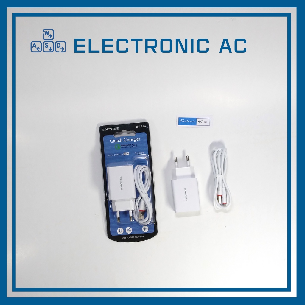 Bộ Sạc Nhanh 18W 3A BOROFONE BA21A - Cổng Type C / Micro USB
