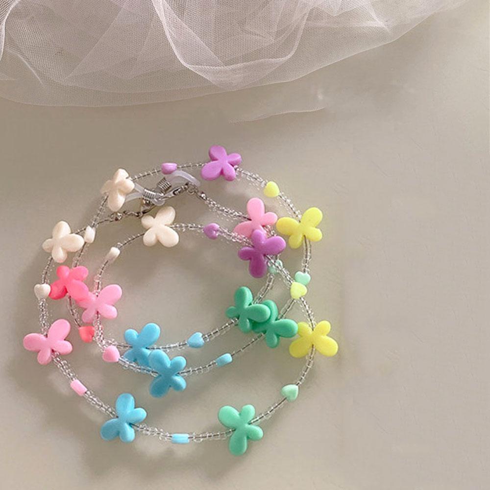 Dây Đeo Mắt Kính Bằng Nhựa Họa Tiết Bướm / Trái Tim Màu Cầu Vồng Dễ Thương WMES15H