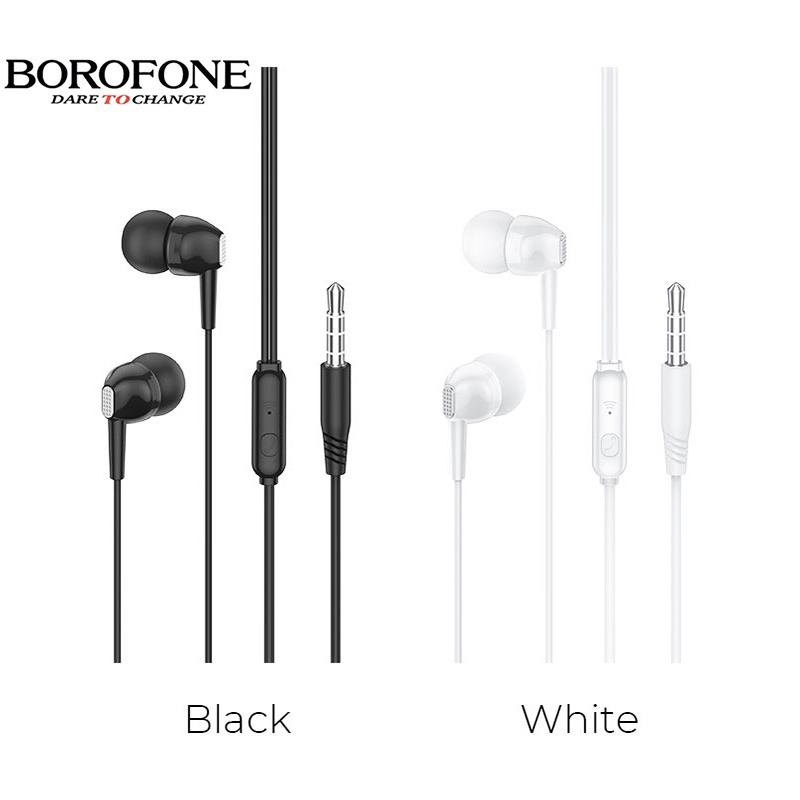 Tai nghe nhét tai BOROFONE BM51 chống ồn, nghe hay, có mic đàm thoại, dây dài 1.2m - Chính hãng