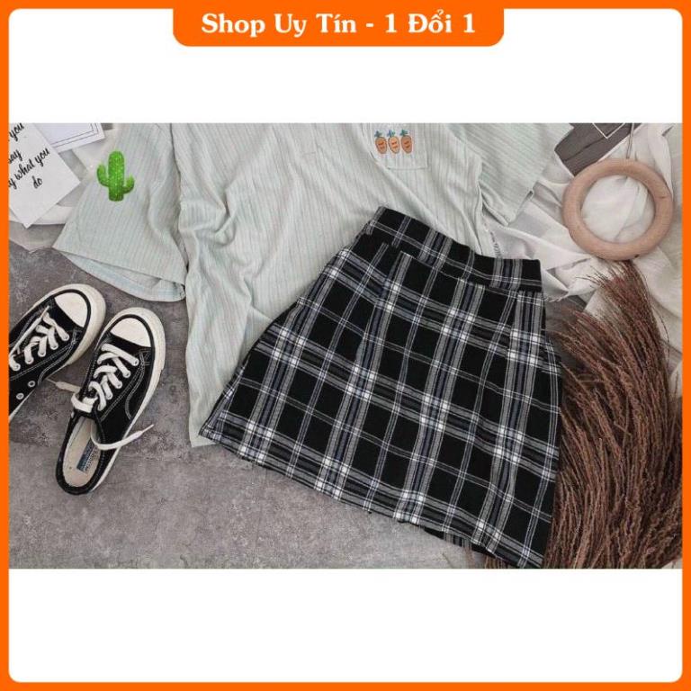 [GIÁ TỐT] CHÂN VÁY CHỮ A CARO CÓ LÓT TRONG -IB | BigBuy360 - bigbuy360.vn