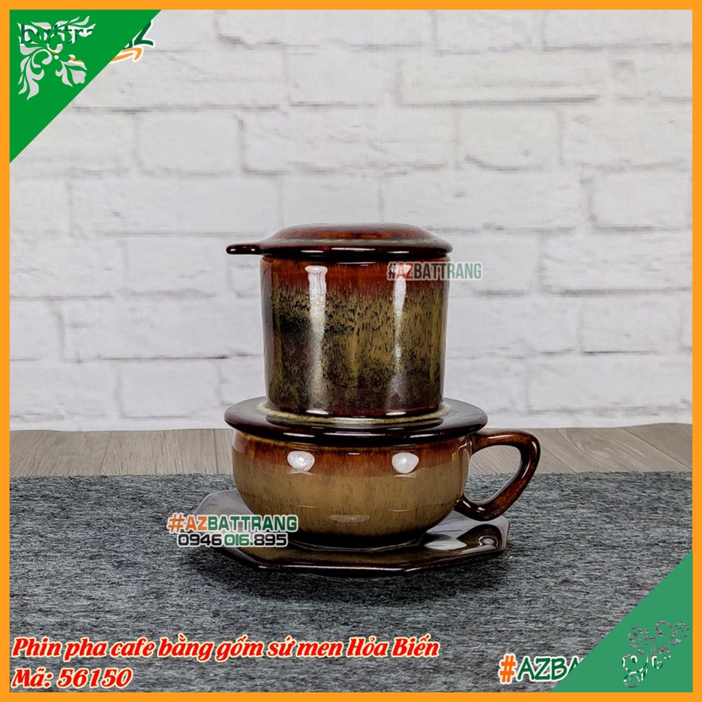 Phin pha cafe bằng gốm sứ men hỏa biến Bát Tràng
