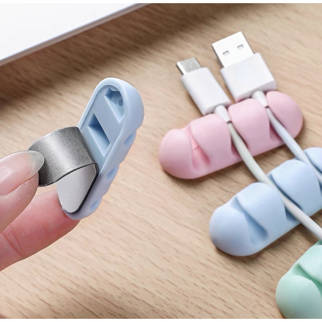 Kẹp Silicon Giữ Cáp, Dây Sạc ,Tai Nghe Cố Định Gọn Gàng Tiện Dụng