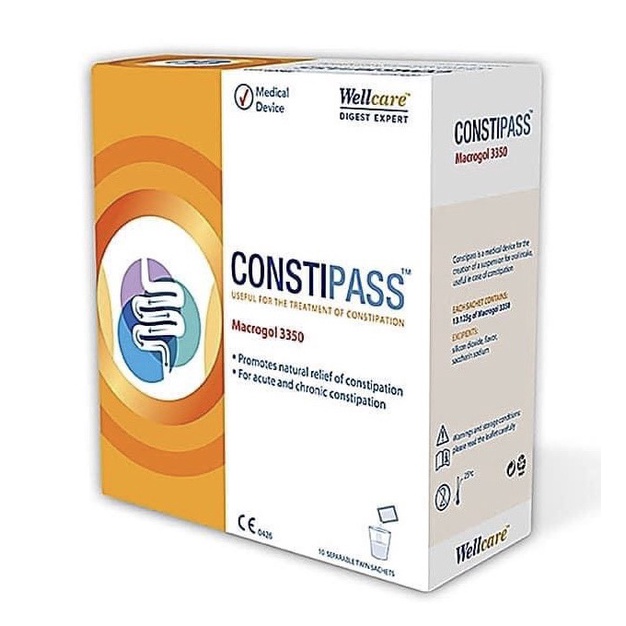 CONSTIPASS  Macrogol 3350 dạng bột -Giảm táo bón ,nhuận tràng ( Hộp 20 gói )