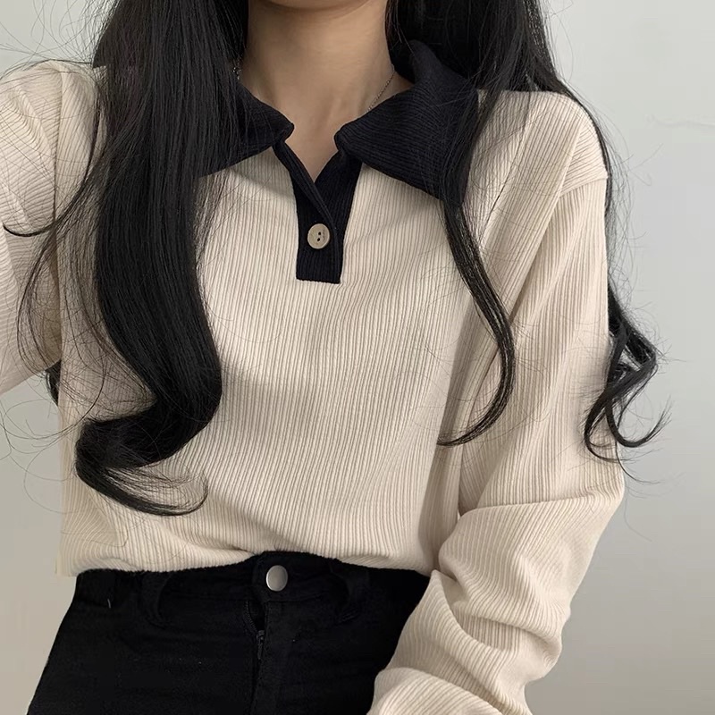 [Order] Áo thun polo dài tay ulzzang cổ bẻ | BigBuy360 - bigbuy360.vn