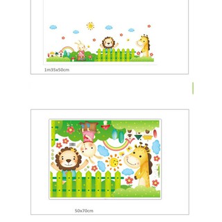 decal dán tường vườn thú