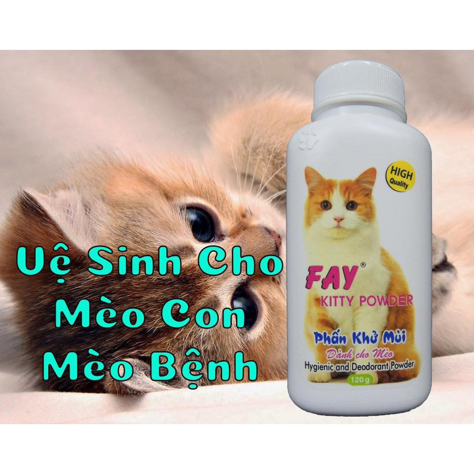 Phấn khử mùi Fay Puppy &amp; Kitty 120g (chó mèo)
