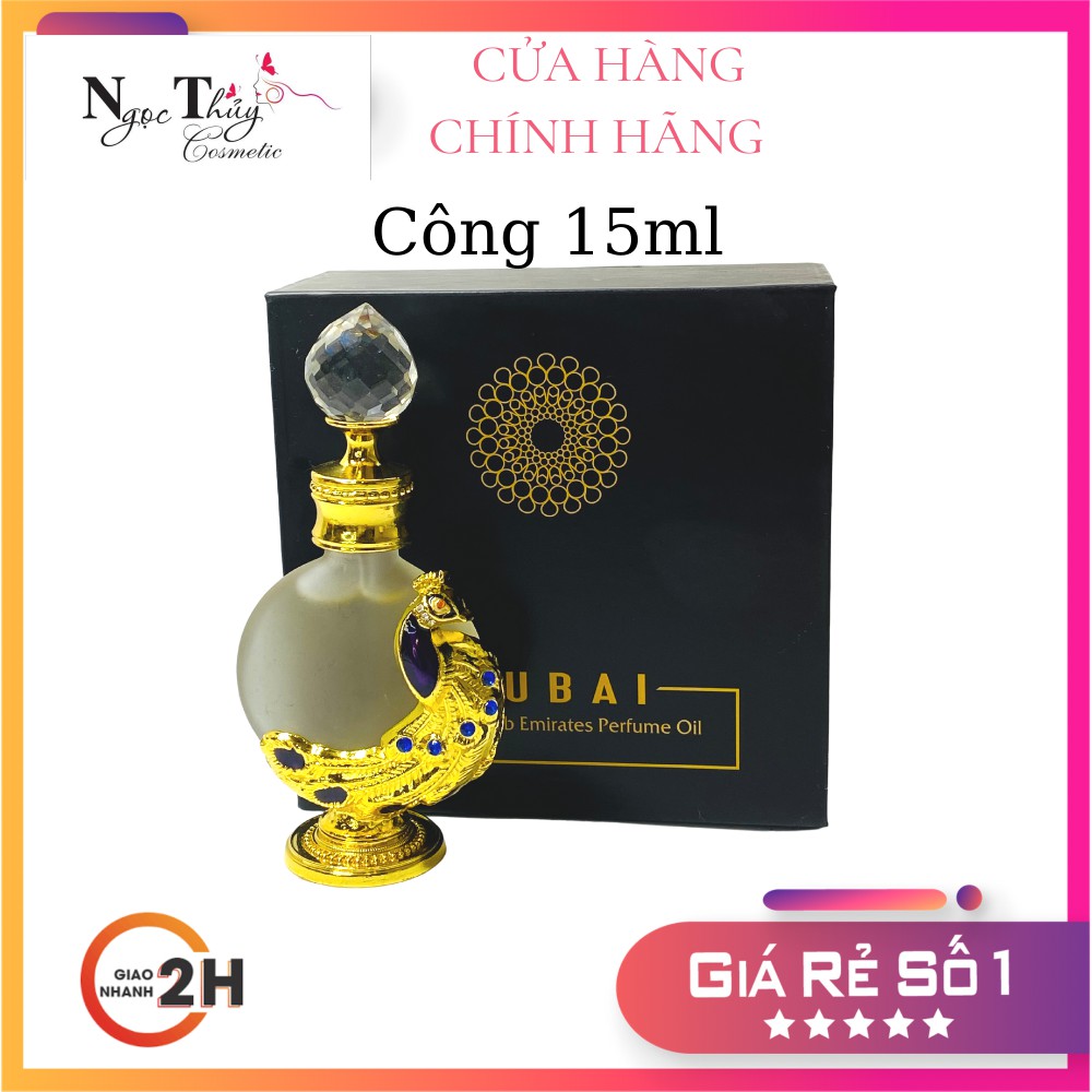 (CHÍNH HÃNG) Tinh dầu nước hoa Dubai Sharjja mẫu con công 15ml