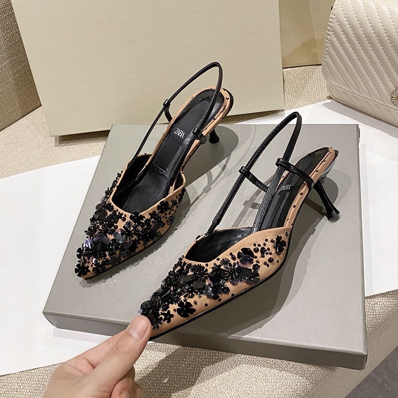 GIÀY CAO GÓT ZARA HOA BẢN TO