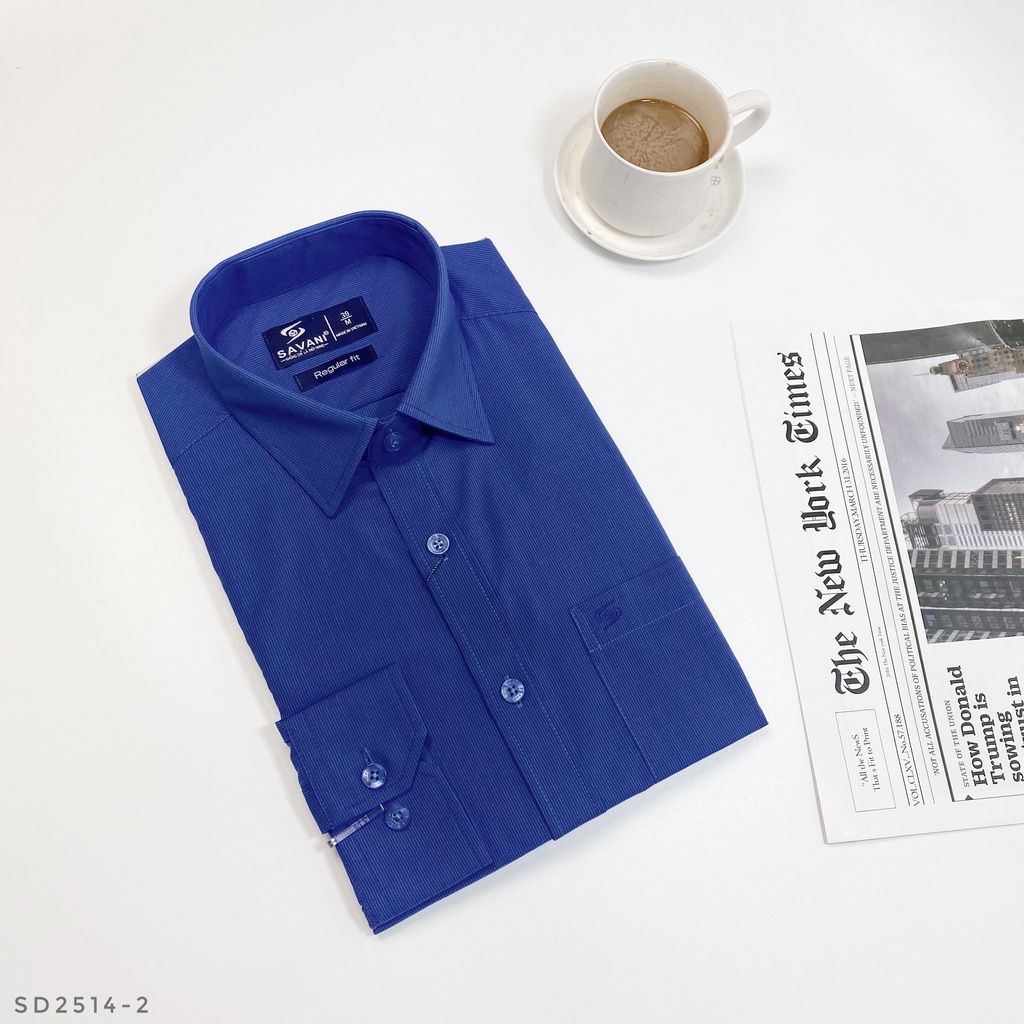 Áo sơ mi nam dài tay SAVANI không nhăn phom regular fit vừa trẻ trung
