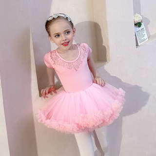 Set Đầm váy múa ballet đẹp - Màu Hồng - Tay ngắn
